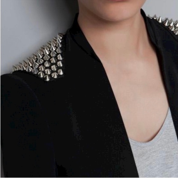 Spiked studded long line jacket blazer - Picture 4 of 12